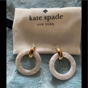 NWT Kate Spade White Hoop Earrings